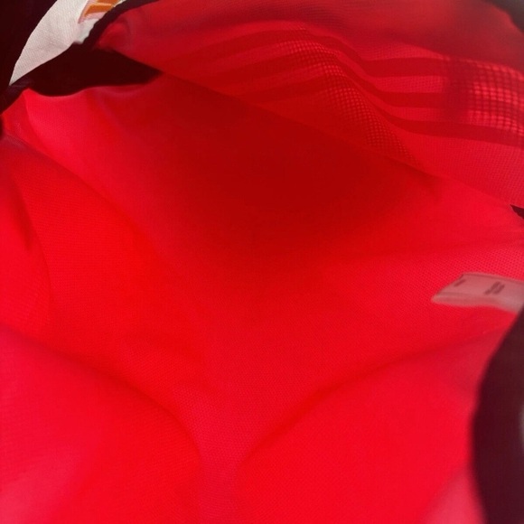 Adidas Cinch Sack Drawstring Backpack Sling Gym Bag Pink Gray Yellow Neon Zip - Picture 4 of 6